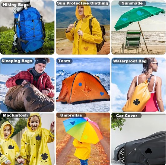 10-delig Reparatiepatch Set voor Donsjassen, Selbstdrukende Waterdichte Nylon Stickers voor Jassen, Outdoor Kleding & Slaapzakken — afbeelding 5