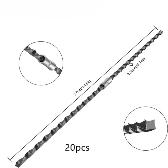 Maaidraad - trimmerdraad - geschikt voor Bosch AFS 23-37 - Vervangt spoelen uit de F016800431 - Reserve draden - draadspoelen - maaidraad makita - zwart - Extra sterk van - 20 Stuks - 37 x 3.5 mm - Vervang de spoel — afbeelding 2
