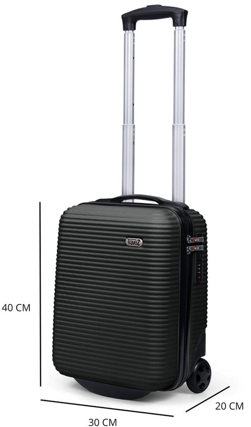 TravelZ Horizon Underseat Koffer 40cm - Lichtgewicht handbagage 20 liter met 2 wielen - Zwart