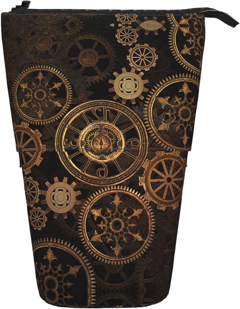 Potloodhouder - Etui Tas - Bureau Organisatie - Telescopisch Ontwerp - 7 x 5.7 Inch - Zwart