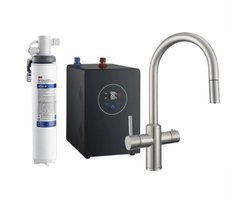 Multi-Tap Filtrete 3 in 1 Kokend Water Kraan met uitloop, Geborsteld RVS - Rond - Incl. boiler en 3M waterfilter