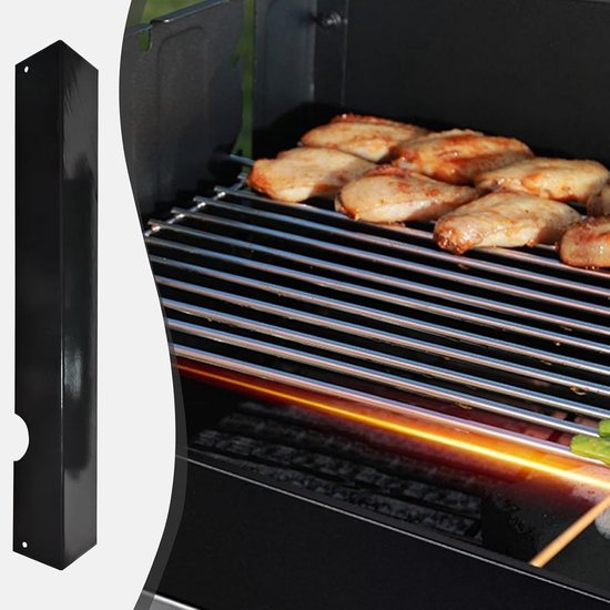 Hitte Deflector - Grill Platen - Buiten Koken - Gelijkmatige Warmte - 46x16x16 cm - Zwart — afbeelding 2