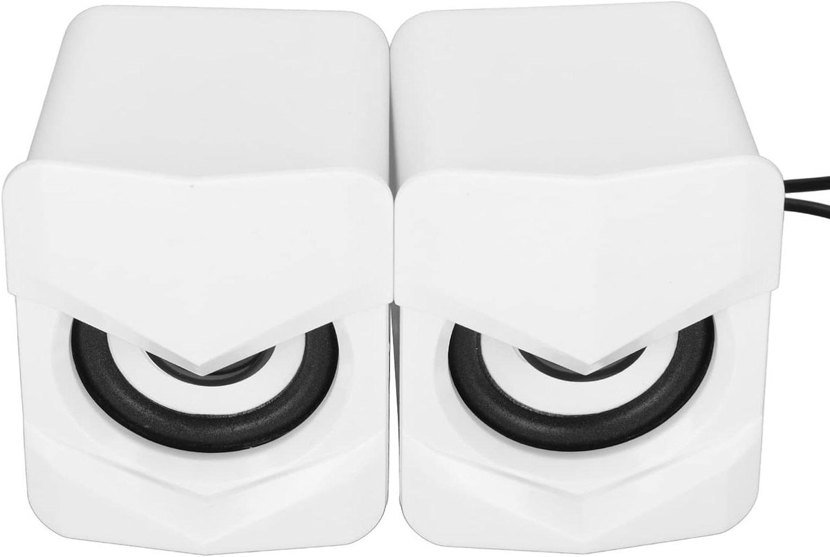 Computerluidspreker - Desktopluidspreker PC speaker - Muziek Luisteren - Compact Ontwerp - 14 x 10 x 8 cm - Wit