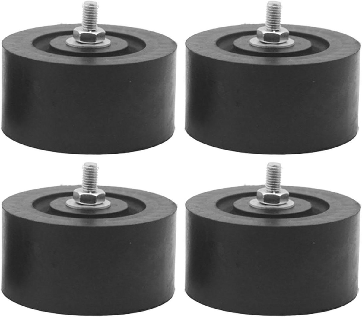 Trillingsdempers Buitenunit - Rubberen Kussens - Apparatuur Stabiliseren - Krachtige Schokabsorptie - 4 Stuks - Zwart