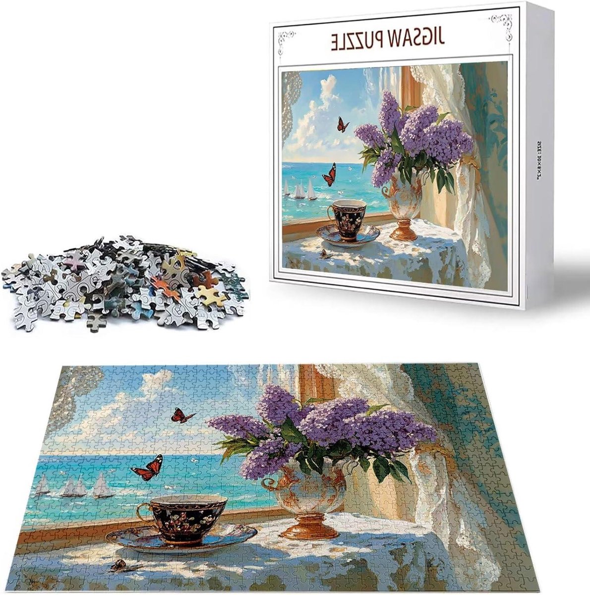 Houten Puzzel - Legpuzzel Volwassenen - Ontspanning Thuis - Genummerde Zones - 5000 Stukjes - Bloemen