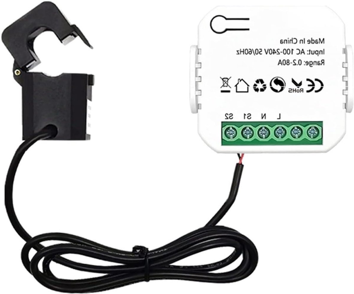 Energieverbruiksmeter - Stroommeter Wifi - Verbruik Monitoren - Met CT Klem - 80A - Wit