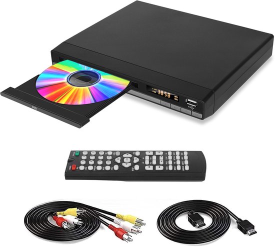 SHANNA DVD Speler met HDMI & AV Uitgang - Full HD Upscaling - 1080p - Regiovrij - Met Onderbroken Afspeelgeheugen - Inclusief Afstandsbediening - DVD en CD Speler - USB Ondersteuning — afbeelding 2