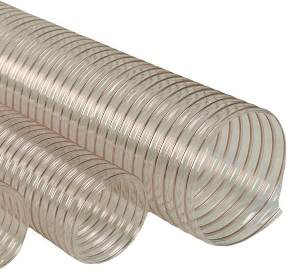 PU flexibele afvoerslang - transparante stofopvangslang met verkoperde staaldraad for houtbewerking, stofafzuiging(Diameter 40mm,Thickness 1.2mm)