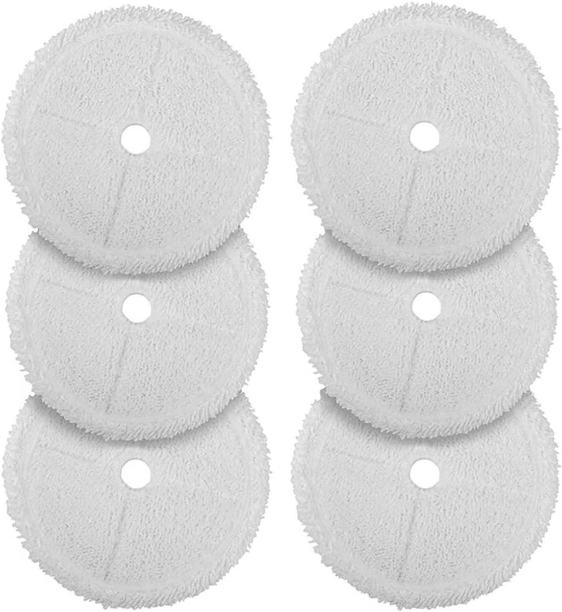 Stoom Dweil Pads - Vervangende Pads - Vloeren Schoonmaken - Speciaal Ontworpen - 6 Stuks - Wit
