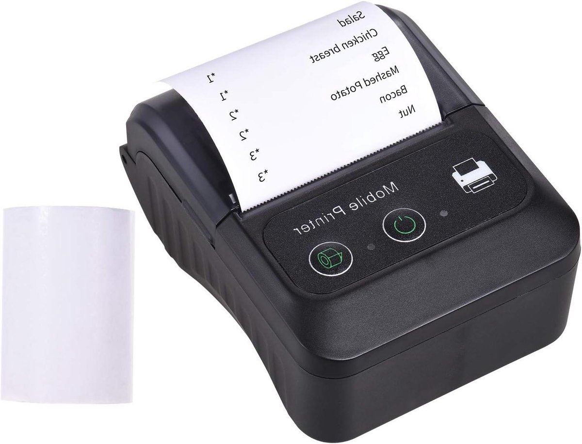 Portable Wireless BT 58mm 2 Inch Thermal Reception Printer Mini USB Bill POS Mobile Printer Support ESC/POS Print Command Compatible with Android/iOS/Windows for Small Business