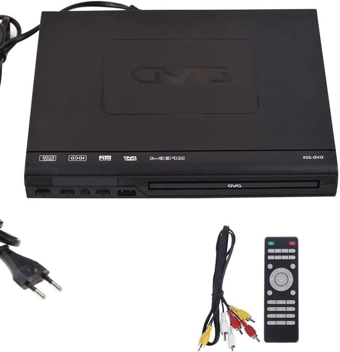 DVD-225 Home DVD Player Digital Media Player AV Output with Remote Control for TV DVD VCD Player EU Plug