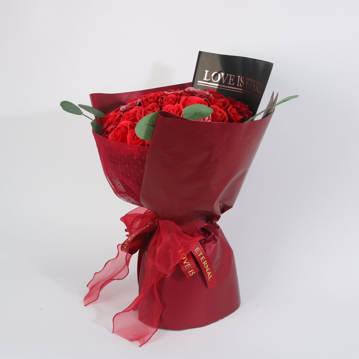 La Roselle Amsterdam Love Is Eternal Luxe Rozenboeket – Geurende Kunstrozen met Eucalyptus – Rood