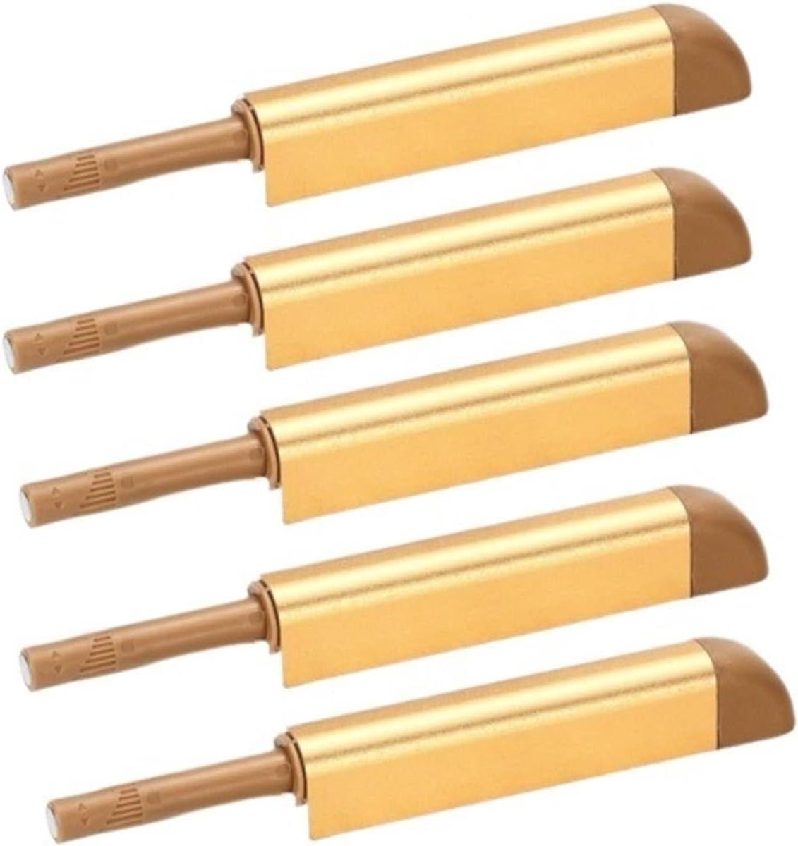 Magnetische druksluitingen, 5/10 stuks zichtbare/verborgen push-to-open deursloten keukenkast rebounder soft close(5pcs-gold)