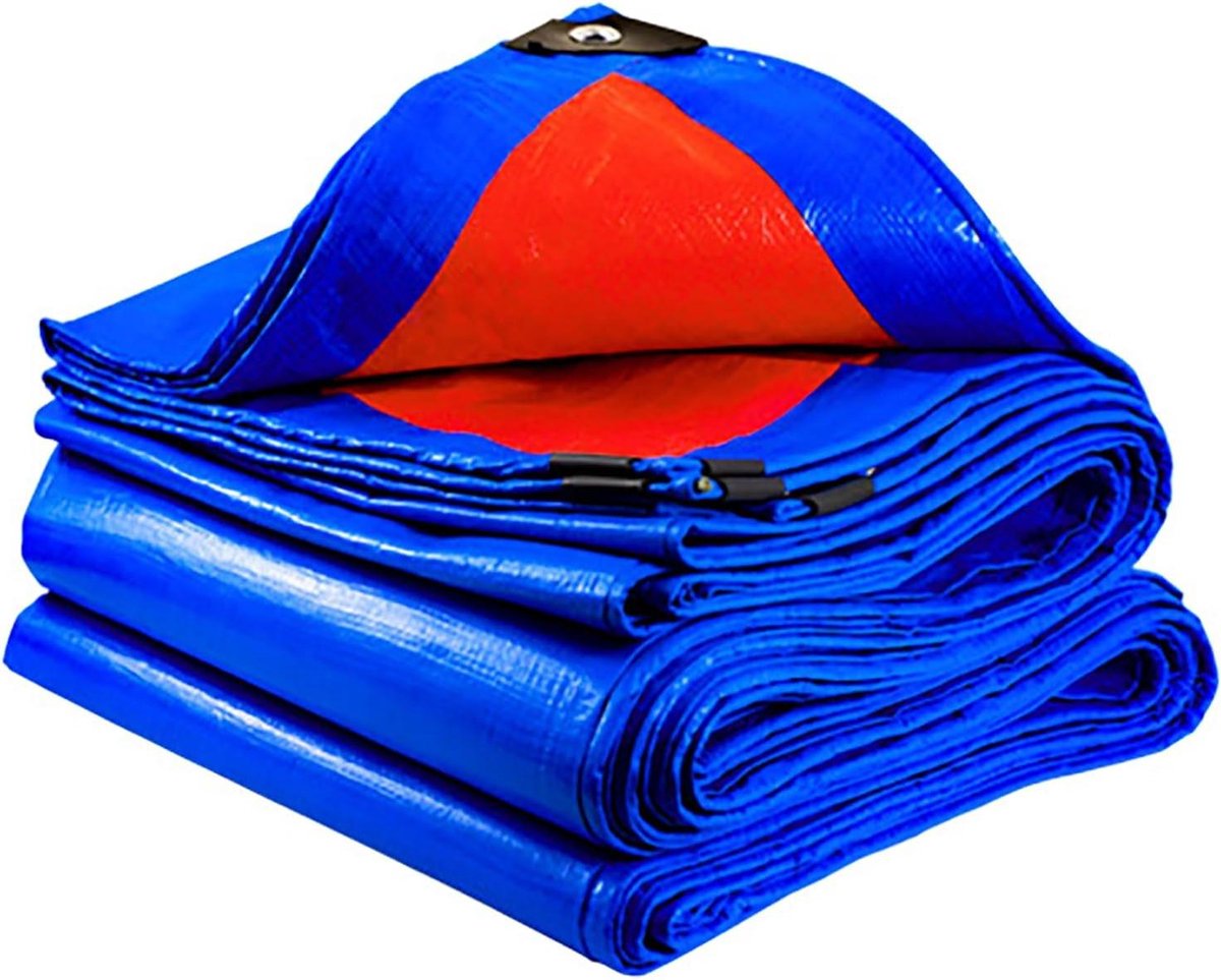 Waterdicht Afdekzeil 200 x 400 cm Regenbestendig en Winddicht Afdekzeil, Waterdicht Versterkte Randen Voor Tuinmeubelen, Hout, Auto, Boot, Zwembad, Dakv, Blauw