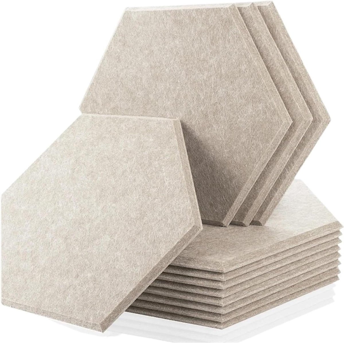 Geluidsabsorberende panelen, wandabsorptie voor thuisopname, studio, akoestische isolator, deurafdichting, strips (7-camel, groot zeshoekig, 0,8 cm medium dichtheid)