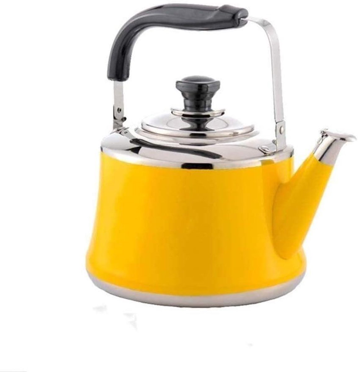 Gekleurde Waterkoker - Gekleurde Ketel - Thee Zetten - Luid Fluitend - 1 Liter - Geel