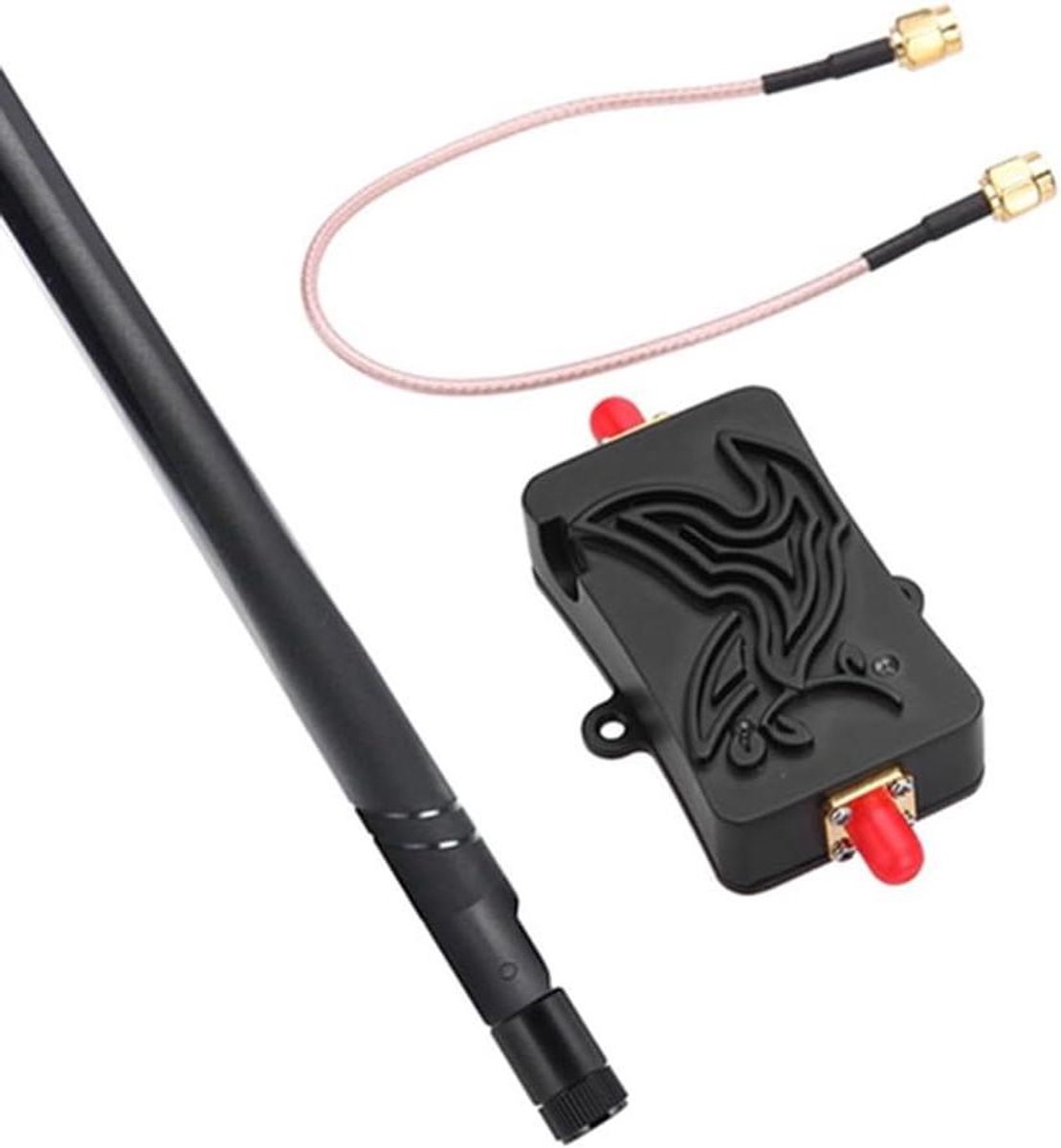 Signaal Versterker - Wifi Booster - Draadloze Dekking - 4W Vermogen - 2.4 GHz - Zwart