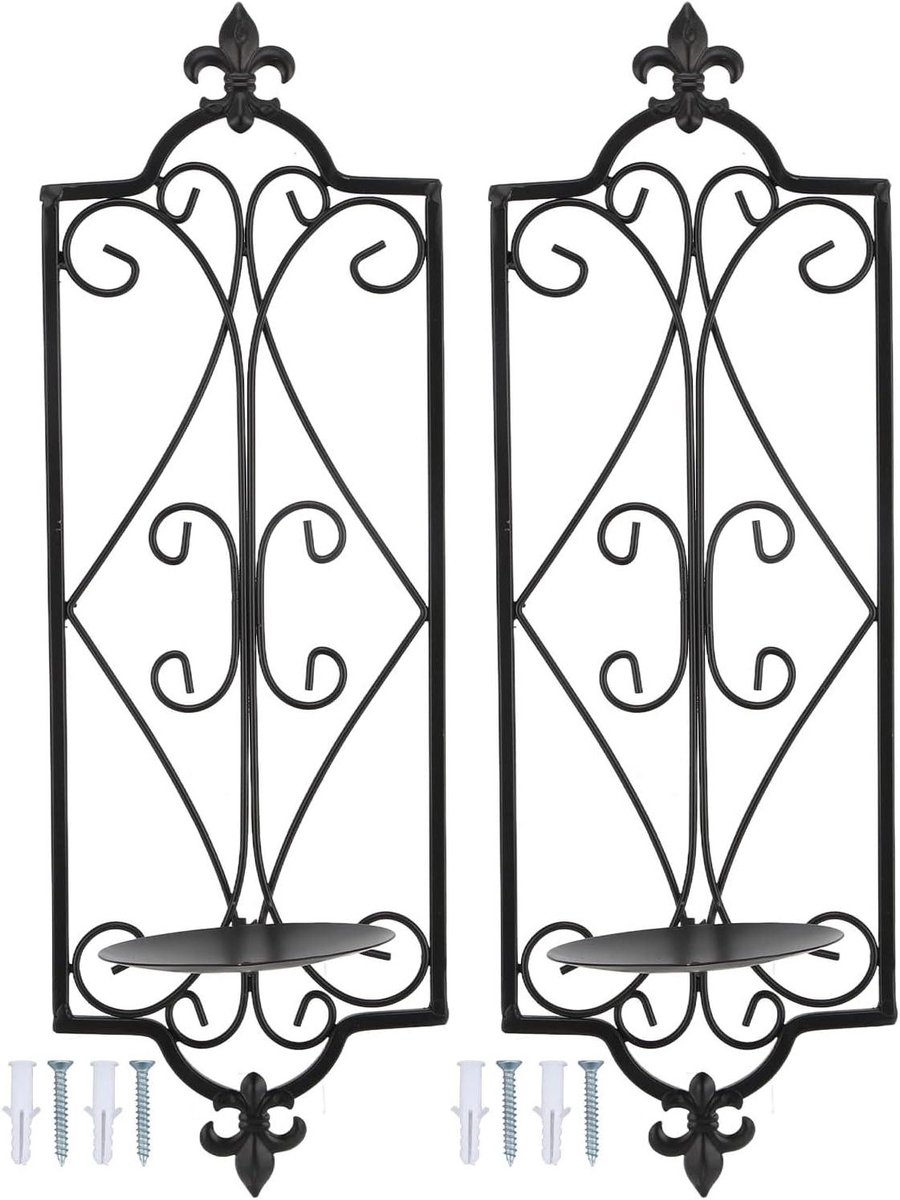 Wandlampen Kandelaars - Wanddecoratie Houder - Sfeervol Interieur - Gemaakt van Metaal - 4