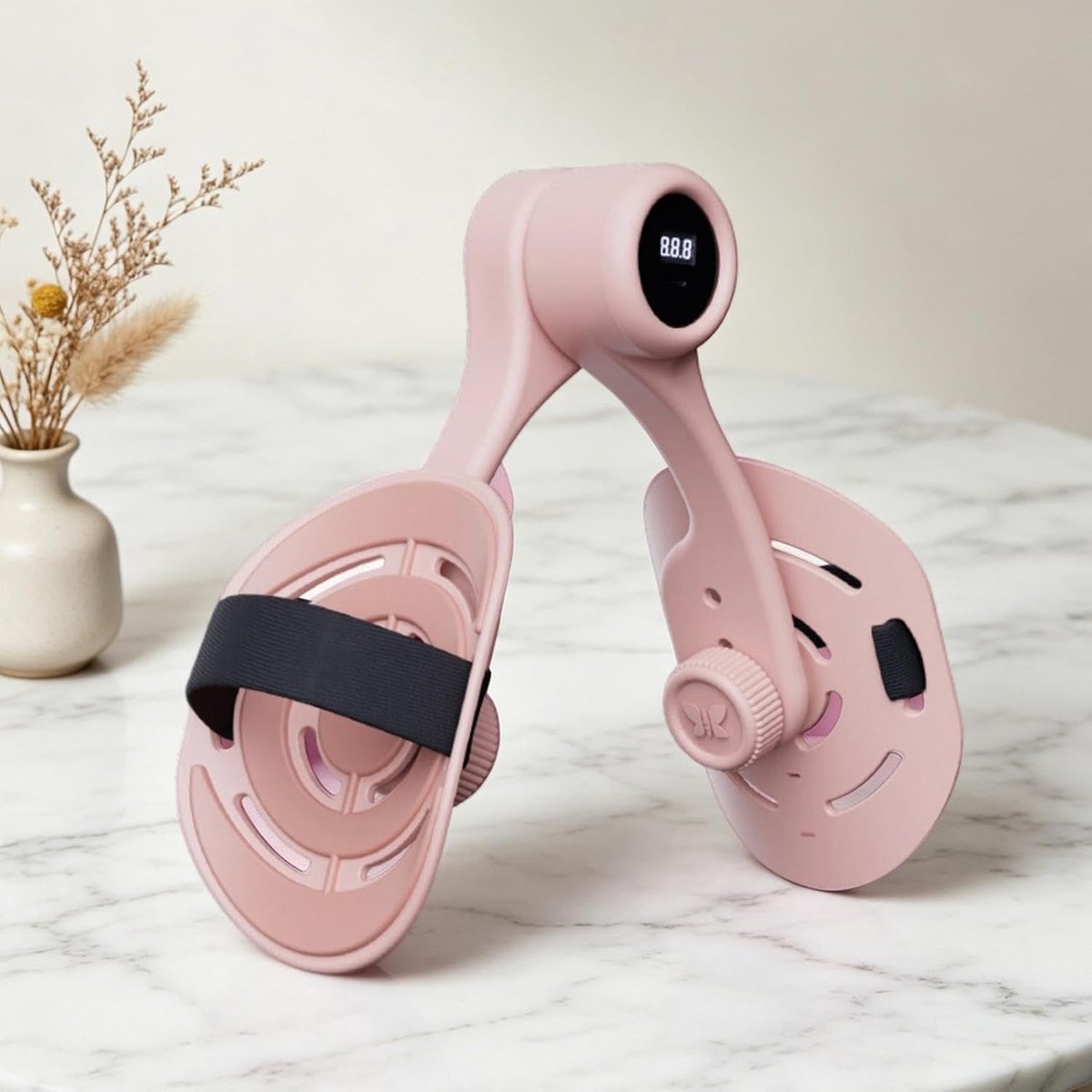 Dijtrainer Bekkenbodemtrainer - Binnenbeentrainer Vrouwen - Thuis Krachttraining - Met Display Teller - 20 x 11 x 8 cm - Roze