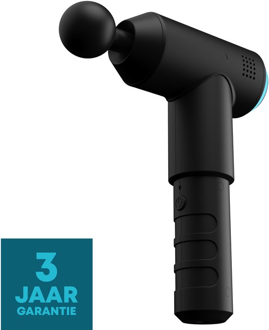 HoMedics PGM200 Draadloze Massage Gun - Lichtgewicht Design - 3 Opzetstukken - 3 Intensiteitsinstellingen - 1 uur Batterijduur - Oplaadbaar - Massageapparaat -Zwart