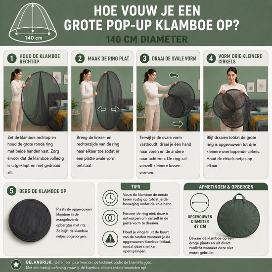 Zavelo Moustiquaire Grande avec Anneau de Tension Extra Large Zwart - XXL Double Moustiquaire - Moustiquaire 2 personnes - Moustiquaire de Voyage Ronde - Moustiquaire avec Sac de Voyage et Cordon de Suspension