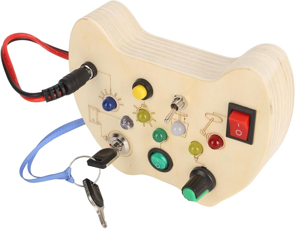 Sensorisch Bord - Houten Speelgoed - Peuter Ontwikkeling - Interactief Leren - 16 x 11 cm - Kleurrijk
