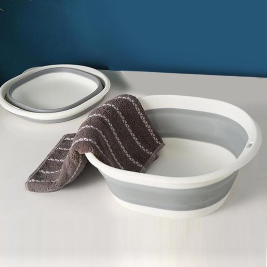 Opvouwbare Waskuip - Camping Spoelbak - Buitenactiviteiten - Ruimtebesparend Opvouwbaar - 31 cm - Grijs — afbeelding 5