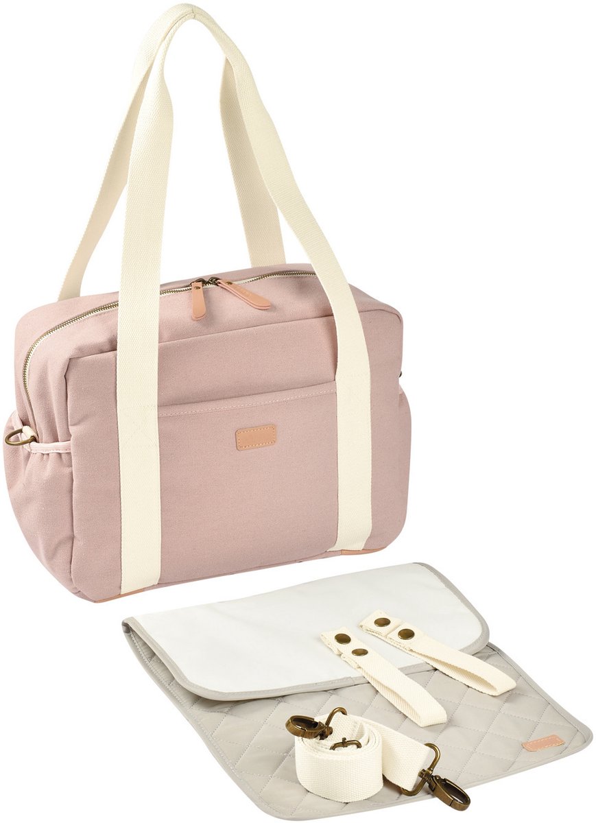 Béaba Paris Luiertas - Trendy & Unisex Verzorgingstas - 16L - Incl. Verzorgingsmatje & Koelvak - Roze