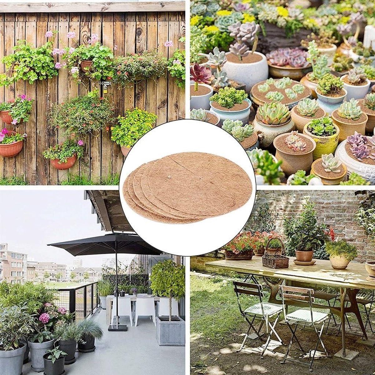 Kokosmulch matten - Boomringen - Planten beschermen - Ademend en weerbestendig - 60x85cm - Bruin