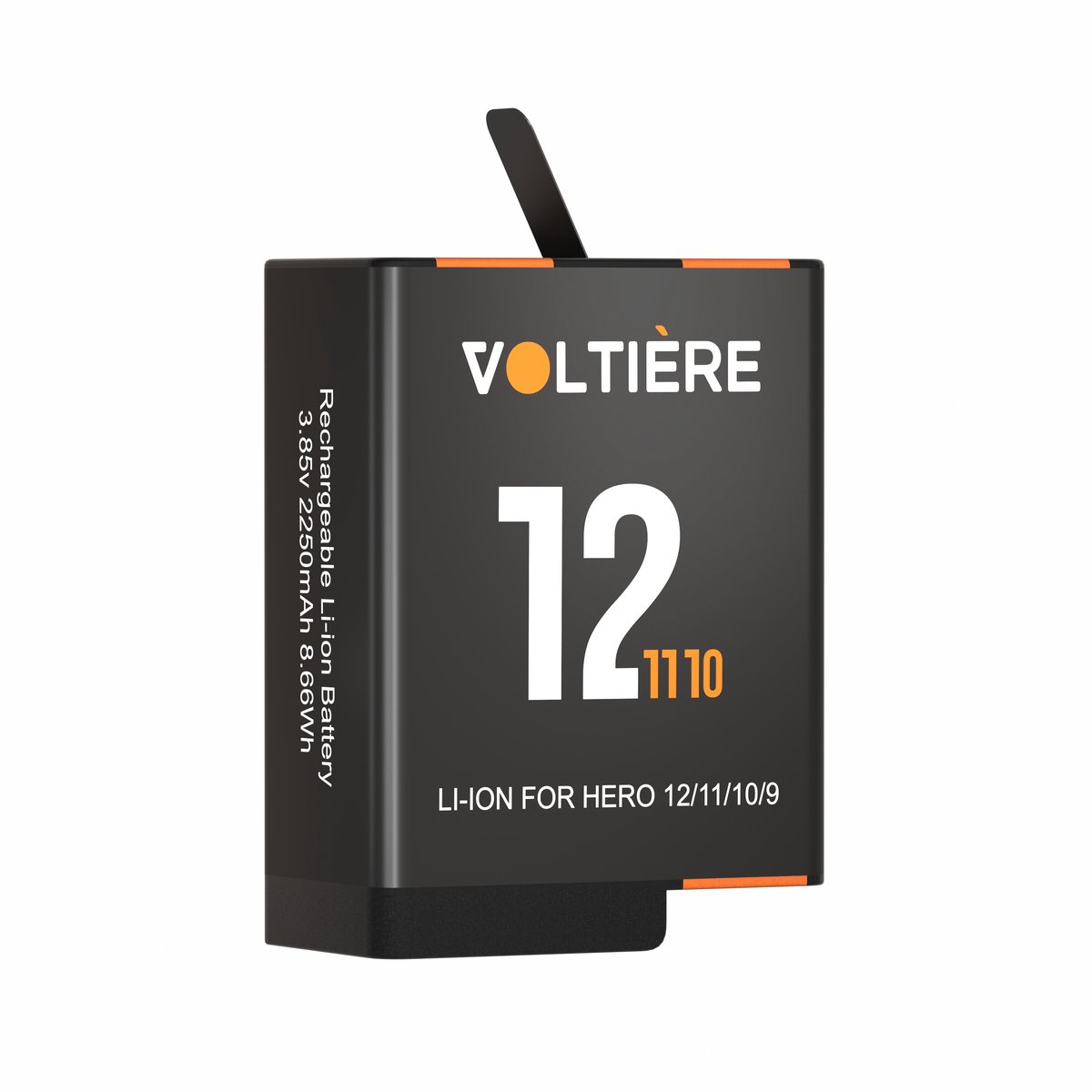 Voltière Batterij geschikt voor GoPro 12, GoPro 11, GoPro 10 & GoPro 9 - Action Camera Accu geschikt voor Go Pro