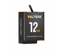 Voltière Batterij geschikt voor GoPro 12, GoPro 11, GoPro 10 & GoPro 9 - Action Camera Accu geschikt voor Go Pro