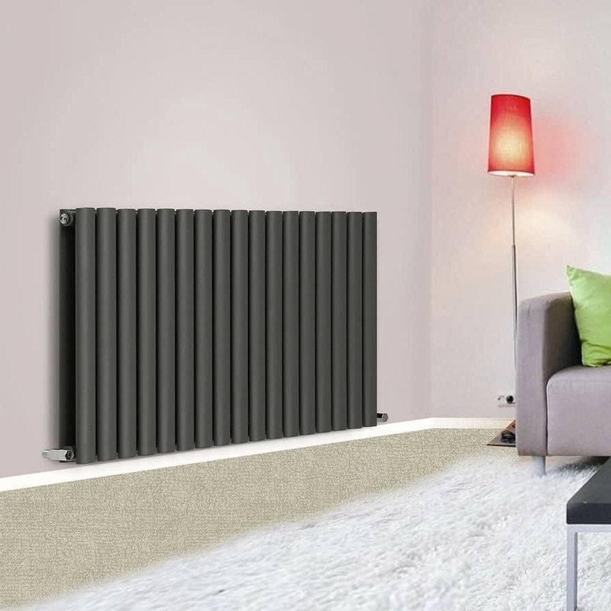 Paneelradiator - Design radiator - Ruimte verwarmen - Plat design - 60x100 cm - Antraciet