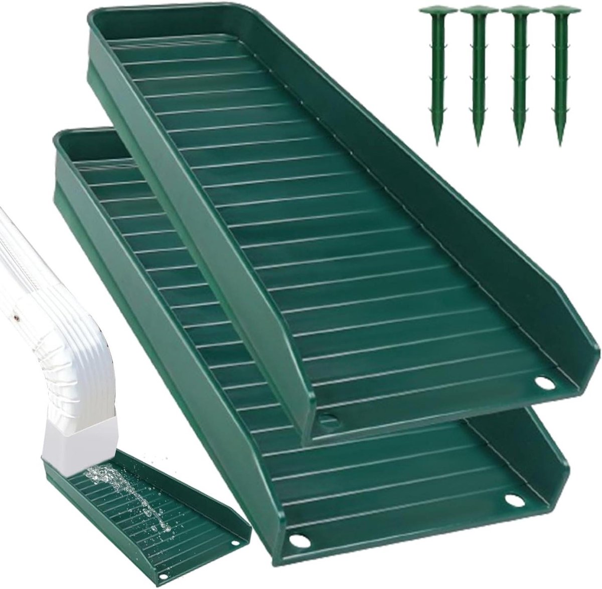 Dakgoot Beschermer - Waterafvoer Hulp - Huis Beschermen - Duurzaam PP Materiaal - 446 x 231 cm - Groen