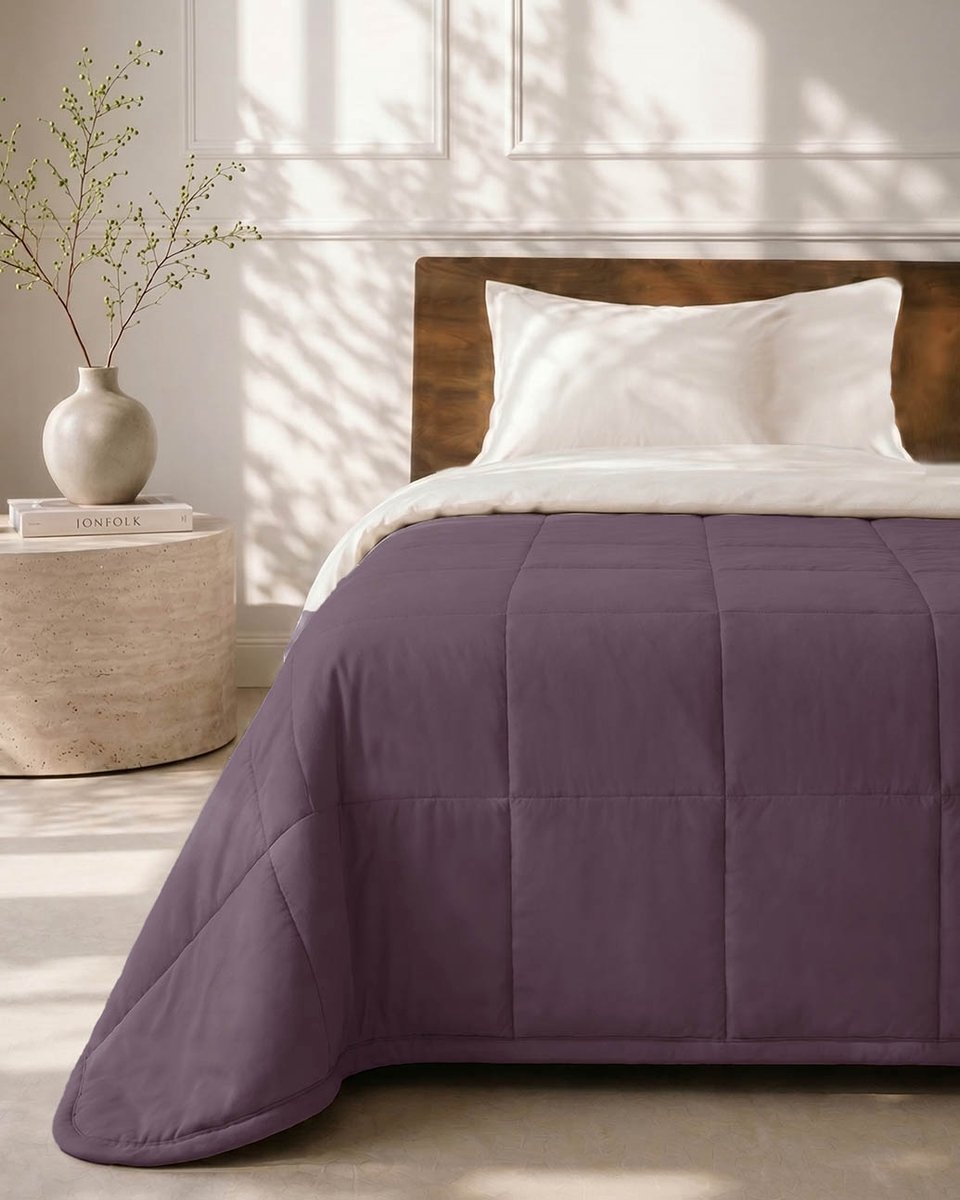 HOOMstyle Wasbaar dekbed zonder overtrek - Zomer 100 g/m² - 180x220cm - Vijgenpaars