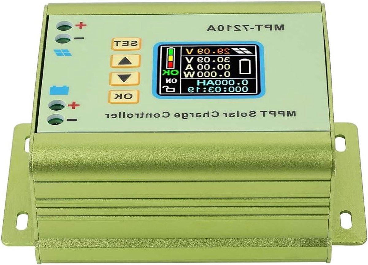 Solar Charge Controller - MPPT Controller - Batterij Laden - Instelbare Spanning - 10A - Groen