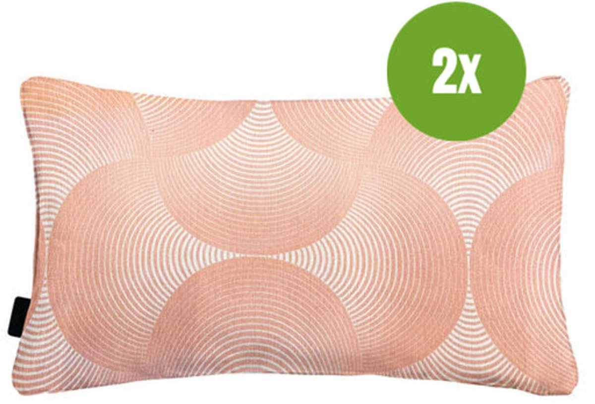 Sierkussen paspel ca.30x50cm O WR Napels rondo salmone 2 stuks