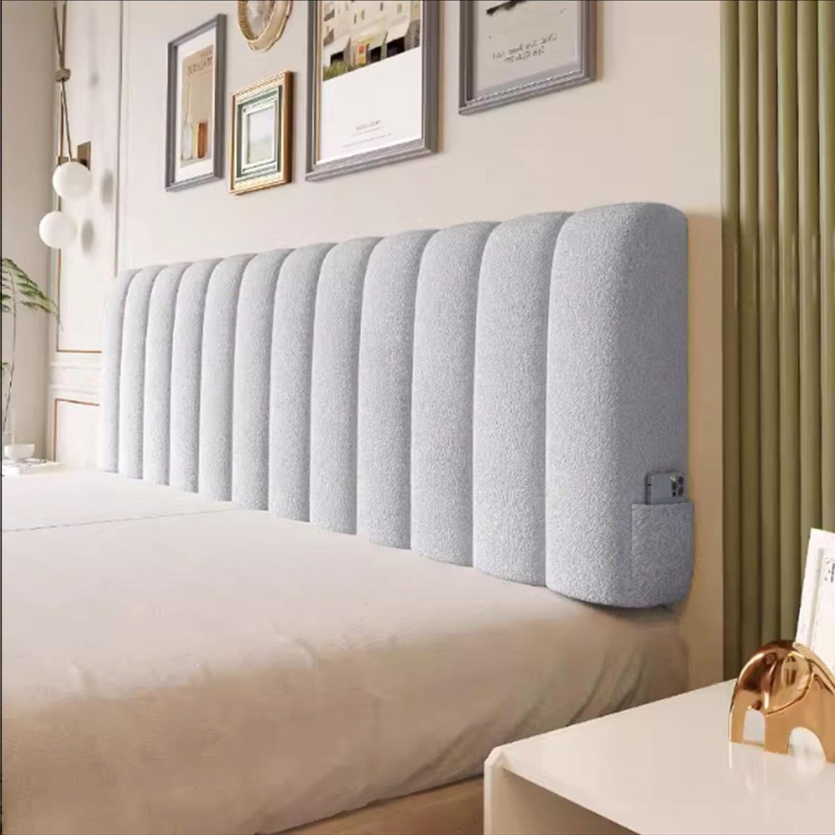 Hoofdeindehoes Beschermhoes - Bed Hoes - Bed Opknappen - Zachte Teddyfluweel - 180x60cm -