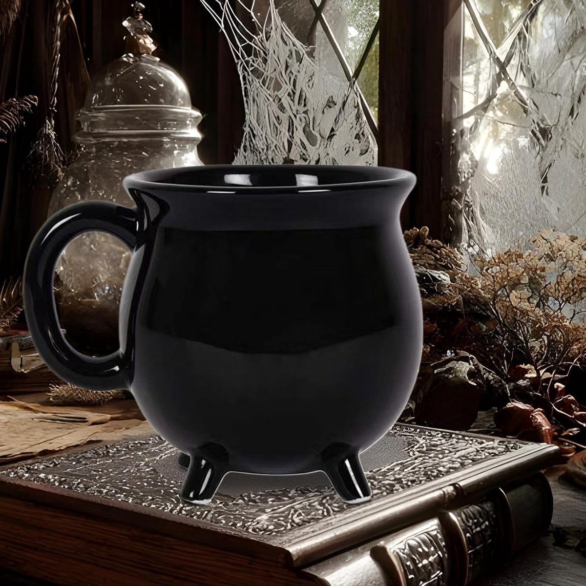 Ketel Mok - Theekop Heks - Warme Dranken - Fantasie Design - 123 cm Breed - Zwart