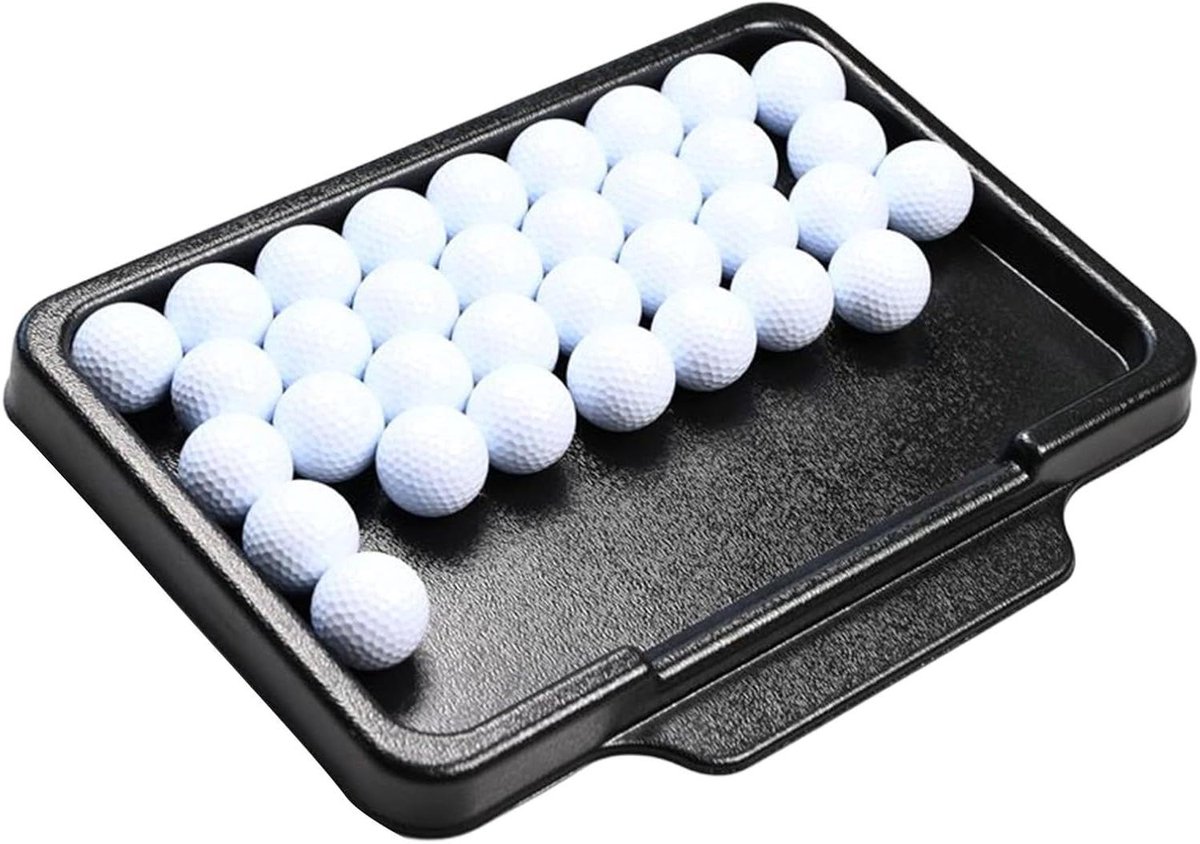 Golfbal Dienblad - Organizer Bak - Golf Oefenen - Robuuste Kunststof - 50 Ballen Capaciteit - Zwart