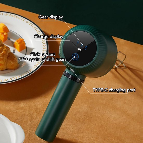 Draadloze Handmixer, 1200 MAh USB Oplaadbare Handheld Roestvrij Staal Draagbare Elektrische Handmixer met 2 Garde, Eierklopper Elektrische Handblender voor Bakpannenkoek — afbeelding 2