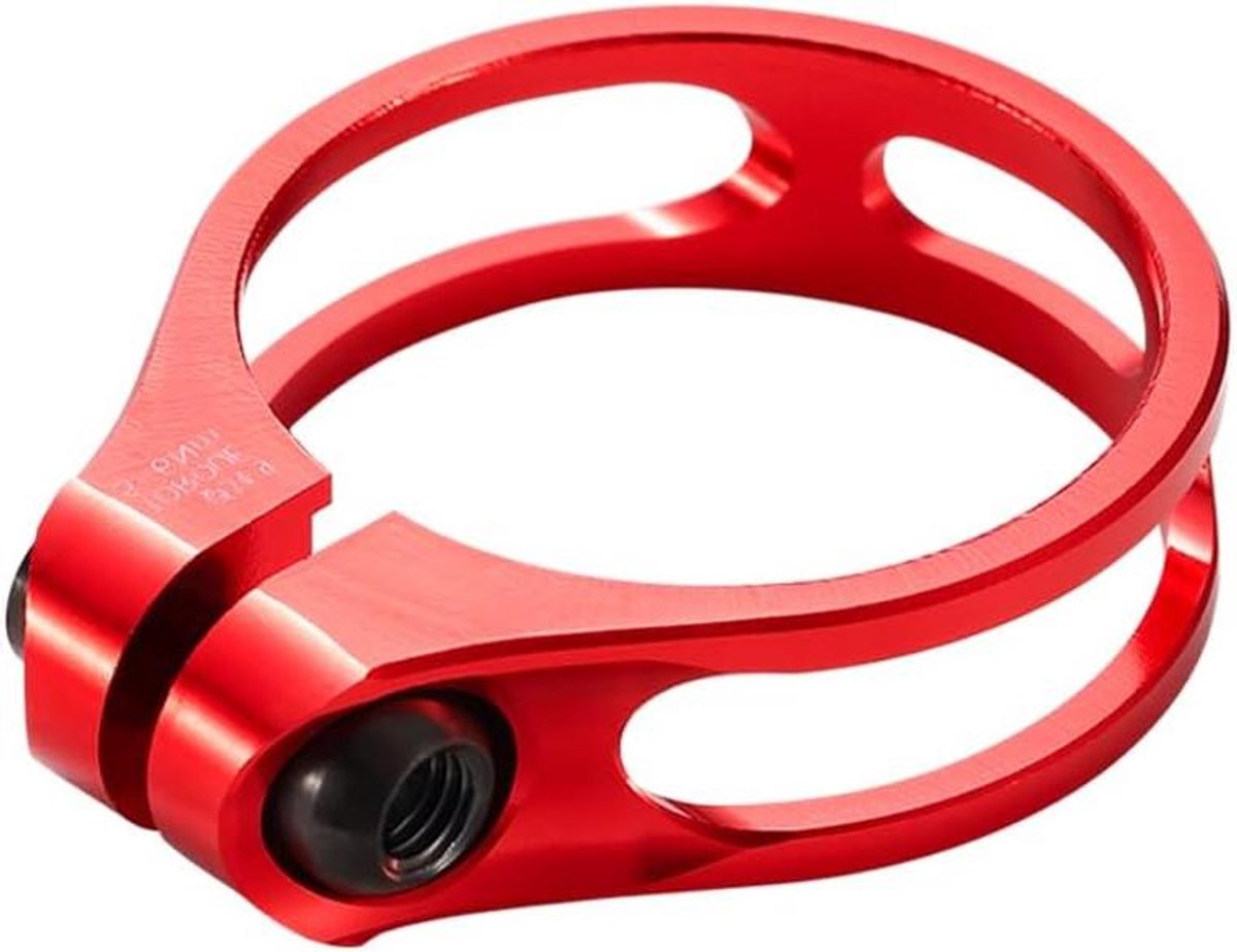 Zadelklem Fiets - Zadelpen Klem - Zadel Hoogte Verstellen - Snelle Zonder Gereedschap - 349 mm - Rood Zwart