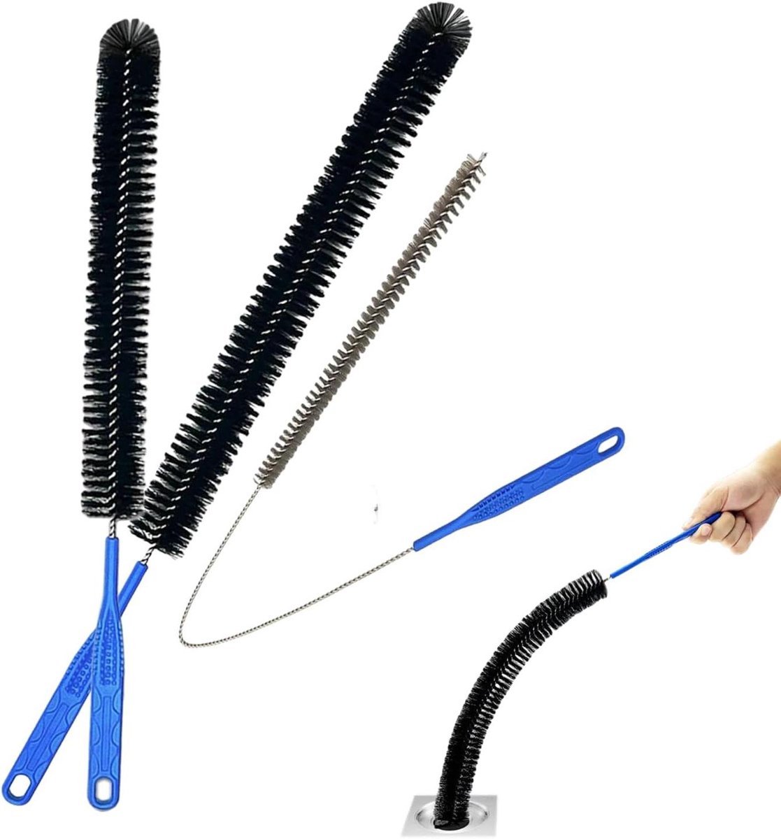 Afvoerborstel - Schoonmaakgereedschap - Verstopte Afvoer - Flexibele Buigzaamheid - 148G - Zwart