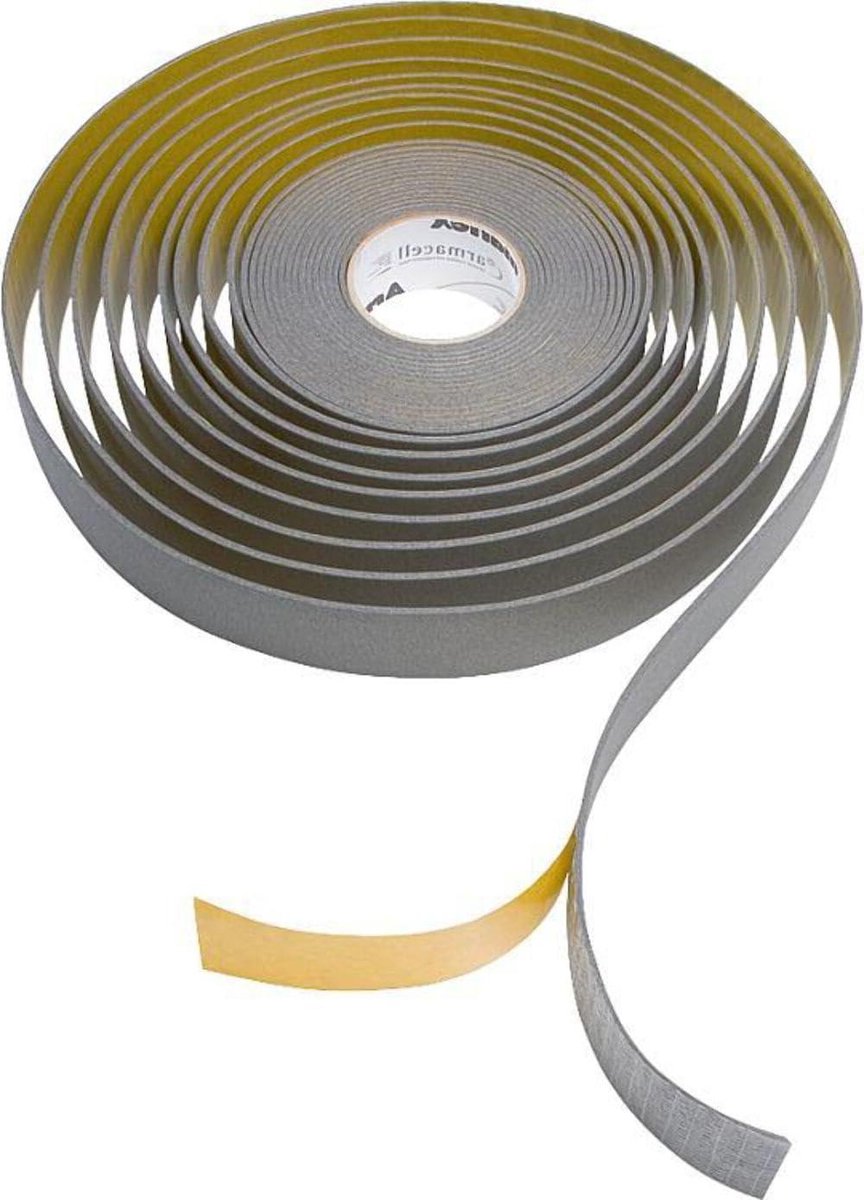 Isolatietape Zelfklevend - Leidingisolatie Tape - Energie Besparen - Gesloten Cel Structuur - 12 Rollen x 15m - Grijs