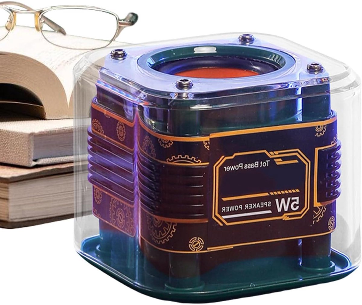 Draagbare Mini Speaker - Draadloze Geluidsbox - Muziek Luisteren Buiten - 360 Surround Sound - 8 x 8 cm - Donkergroen