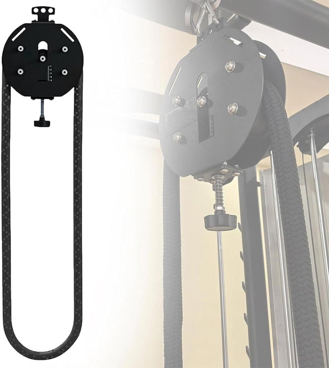 Touwtrainer Systeem - Kabel Katrol - Kracht Training - Verstelbare Weerstand - 36x46x21cm - Mat Zwart