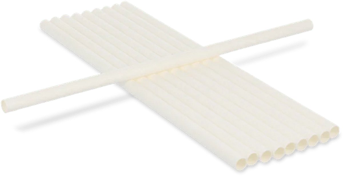 Drinkrietje papier - WIT - 500 stuks - 23cm - 8mm dia - rietjes