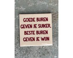 Tegeltje Goede buren | Hippe Spreuktegel | Afscheid cadeau| Nieuwe woning cadeau | Housewarming cadeau |Verjaardagscadeau | Birthday |Verjaardag |brievenbuscadeau
