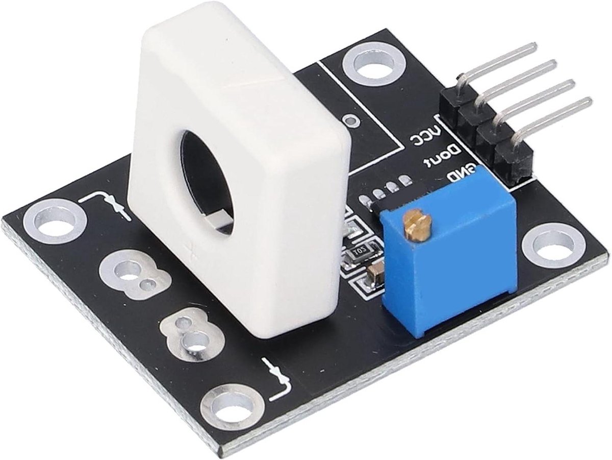 Hall-stroomsensor Module - Overstroomdetector - Motor Beveiliging - Instelbare Drempel - DC ±35A - Groen