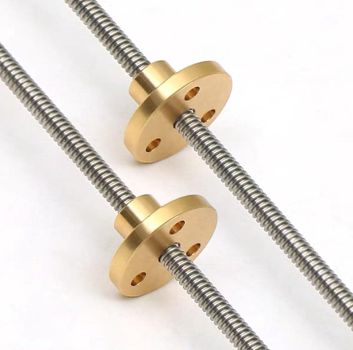 Loodschroef T4 - Trapezium spindel - 3D Printen - Roestvrij staal - 4mm x 1mm - Zilver