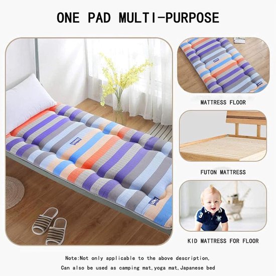 Japanse Futon Matras - Rolbare Slaapmat - Gasten Laten Slapen - Ademende Katoenen Top - 3cm Dik - I — afbeelding 3
